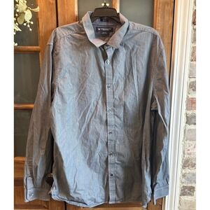 American‎ Eagle Slim Fit Mens Shirt XXL Button Down Blue Striped Cotton Normcore